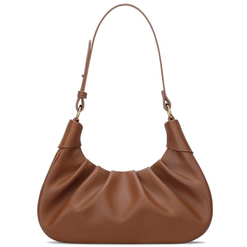 Image of KKXIU Shoulder Bag Crescent Handbag Ruched Purse Underarm Bag Mini Hobo for Women