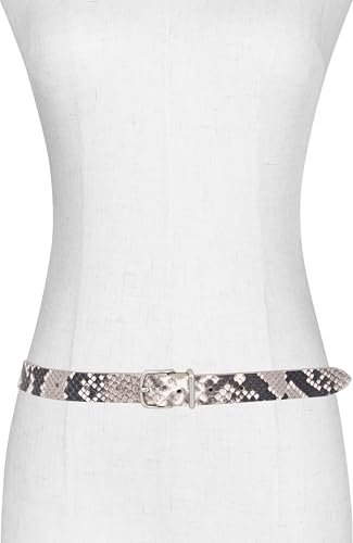 Vince Women's 1 Inch Flat Snake Print Belt with Metal Loop2