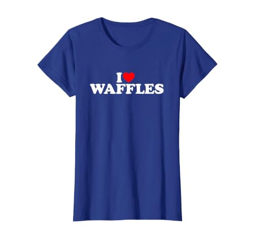 I Love Waffles, I Heart Waffles T-Shirt, Women, Royal Blue, Small