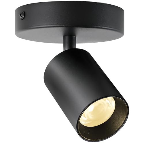 Image of Black Surface Mounted LED Ceiling Spotlight Directional Spot Lights Indoor Bright Can Accent Fixture for Living Room Bedroom - CRI92 Flicker Free 7W 560LM 3000K Warm White (Driver includ)