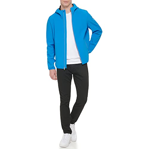 Guess Men's Softshell Long Sleeve 1 Chest Pocket Jacket, Aqua, Small #TOP1