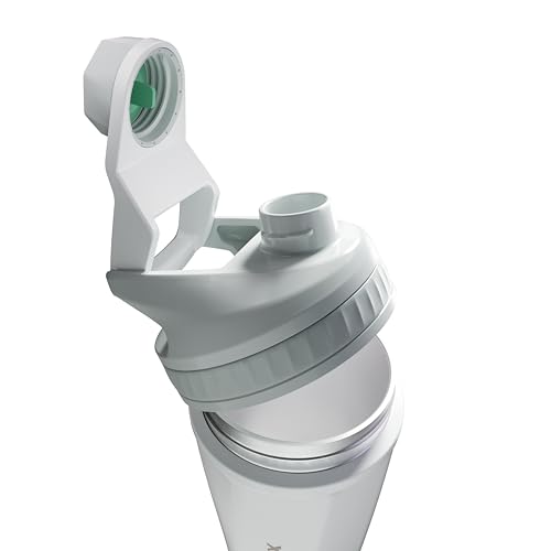 Image of VOLTRX ChillMix Shaker Bottle Insulated Stainless Steel - USB C Rechargeable Electric Protein Shake Mixer, Shaker Cups for Protein Shakes and MealReplacement, Chrome Steel