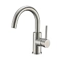 CREA Bar Sink Faucet, Bathroom Kitchen Faucet Brushed Nickel Pre Wet Small Mini Kitchen Bath Utility Marine Faucet Single Hole Stainless Steel Farmhouse Vanity Lavatory Faucets Outdoor