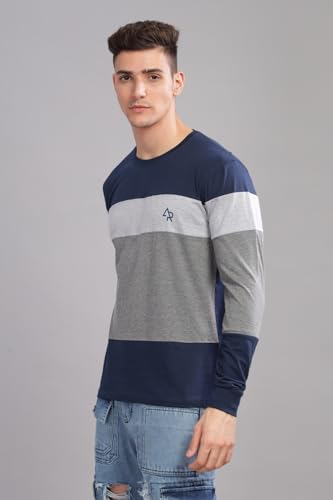 Image of ADRO Full Sleeve Tshirt for Men | Colorblock T Shirt for Men | 100% Cotton Tshirt | Full Sleeve Regular Fit T-Shirt | Men's Full Sleeves T Shirts