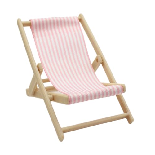 ビーチチェア ミニチュア ディスプレイ 1:12 スケール ドールハウス用 ロールプレイやディスプレイに最適 リアルな家具 ミニチュア デッキチェア
