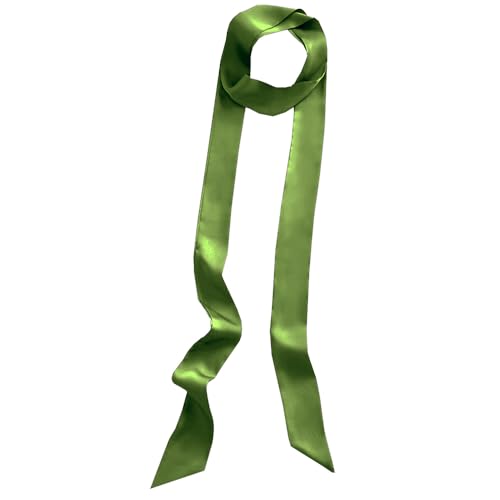 BACKGARDEN Olive Green Women 200cm Long Satin Sash Belts for