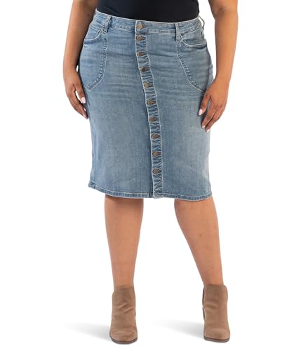 KUT from the Kloth Women's Plus Rose Skirt Button Front