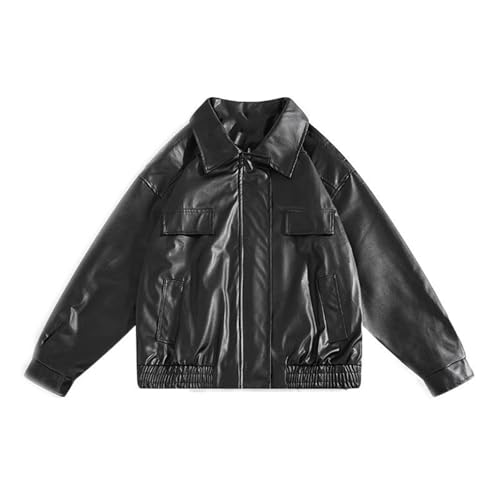 Veste en cuir pour homme bureau coupe relax confortable veste d'automne noire