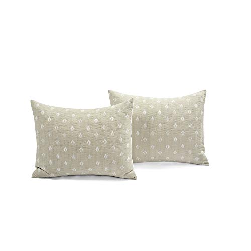 Lush Decor Hygge Kantha Pick Stitch Yarn Dyed Cotton Jacquard 3 Piece Quilt/Coverlet Set, Full/Queen, Neutral & Off-White #TOP5