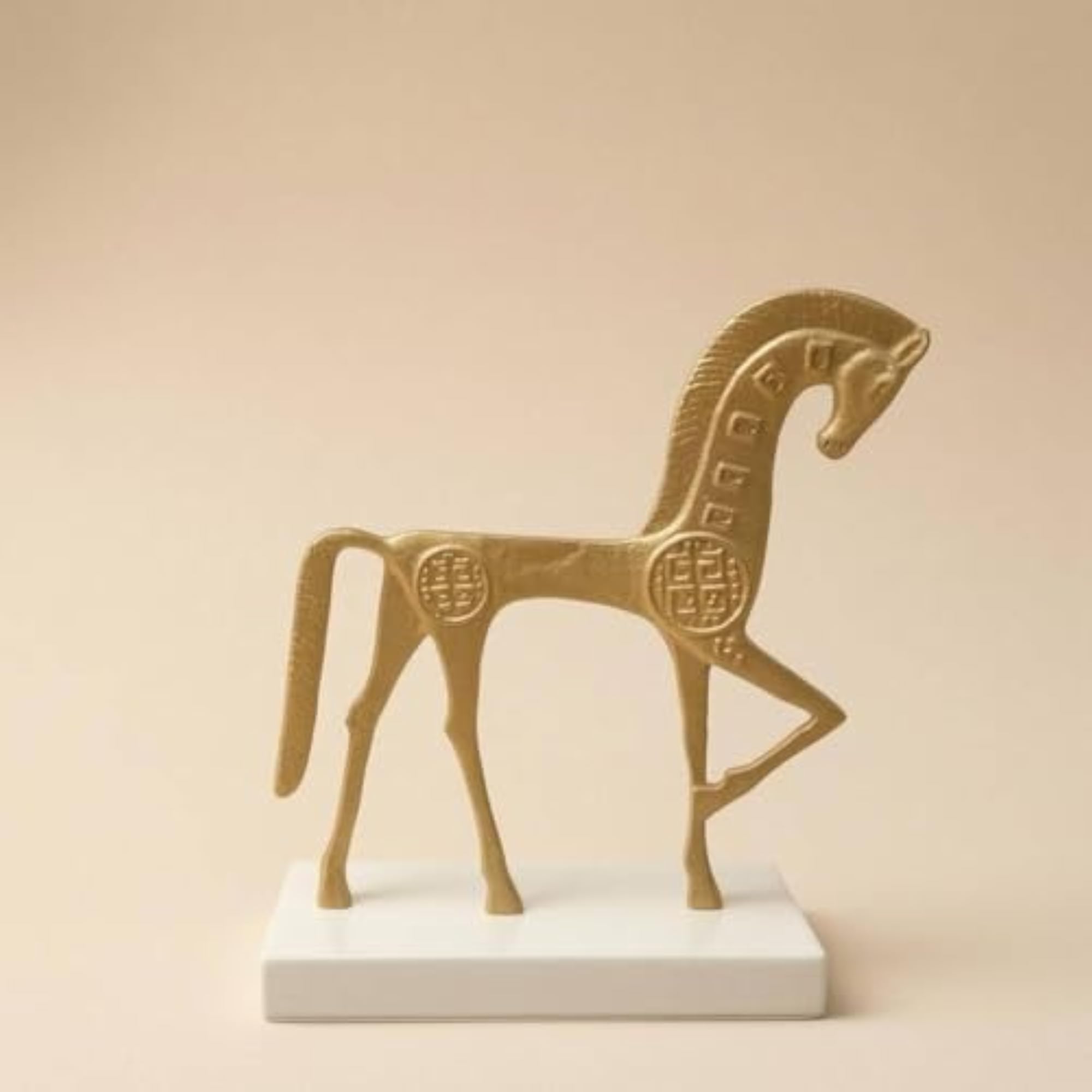 Embossed Horse Tabletop Ornament, Medallion Style