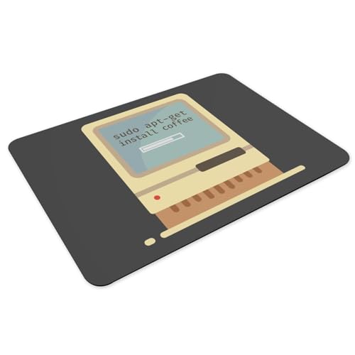 Set de table programmation Linux dessous de verre caoutchouc noir grand format lot de 4 - 3