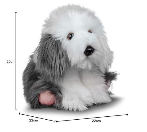 Animigos Plüschtier Bobtail Hirtenhund, Stofftier im realistischen Design, kuschelig weich, ca. 25 cm groß