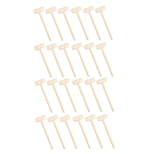 HANABASS 24Pcs Mini Wooden Hammers Educational for Safe Hitting Hammer for Creative Play Enhances Hand Eye Coordination Patience Development