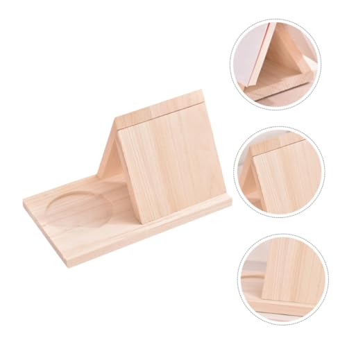 Soporte triangular de madera para tazas y revistas PRETYZOOM 7