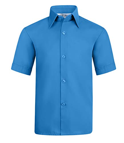 S.h. Churchill & Co. Boy's Short Sleeve Button Down Shirt, Vivid Blue, Size 10 #TOP9