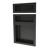 Redi Niche Triple Niche Recessed Shower Shelf- Black, Three Inner Shelves, 16-Inch Width x 26-Inch Height x 4-Inch Depth