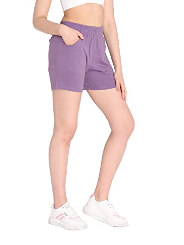 Image of CHKOKKO Women's Regular Cotton Regular Fit Plain Shorts for Women