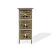 Rebecca Mobili,Table De Chevet Petite, Commode 3 Tiroirs, Bois Brun Blanc, Assemblé, Scandinave, Salon Chambre – Dimensions: 59 x 26 x 30 (HxLxP) – Art. RE6492