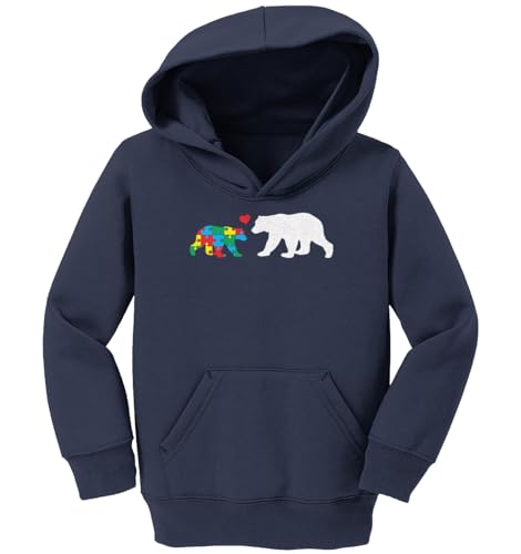 Tcombo Bear & Cub Puzzle - Autism Awareness Toddler/Youth Fleece Hoodie2
