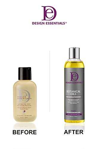 Design Essentials Botanical Oils Hair & Body Moisturizer, For Relaxed & Natural Hair, Lightweight Oil Blend with Botanical Extracts, 4 oz