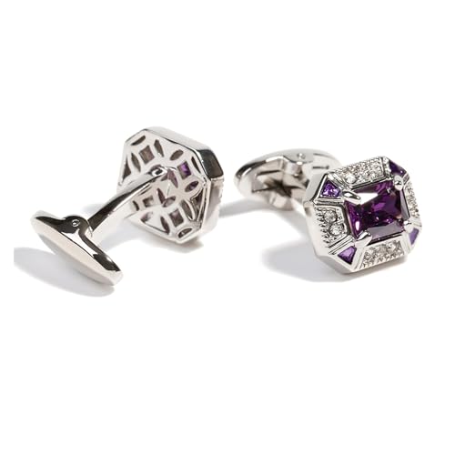 Set de Mancuernas para Hombre, Cristal Rectangular Morado miniatura 1