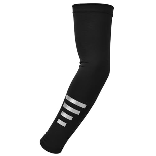 屋外スポーツ用の反射的な伸縮性アームスリーブナイト視認性デザインのクイックドライスポーツスリーブ付きスパンデックス生地