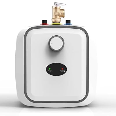 YALICE Electric 2.5 Gallons Tank Water Heater with T&P Relief Valve, Under Sink Instant Hot Water Heaters, 1500W Electric Mini Tank Water Heater Compact Design for RV, Kitchen, Food Truck