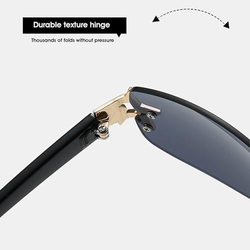 bullabulling Y2K Vintage Rimless Small Rectangle Sunglasses Trendy For Women Shades UV4004