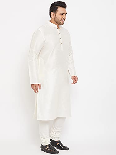 Image of VASTRAMAY Men's Silk Blend Solid Regular Kurta Pyjama Set