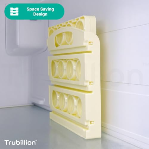 Image of EggFold Stackable 3 Tier Foldable Egg Tray, 24 Egg Storage, 8 Slots Per Layer, Space-Saving Organizer Basket Tray for Fridge Side Door, Tabletop & Cabinet, BPA-Free, Durable, Freezer Safe