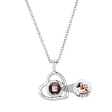 ZLHZW Collar de fotos personalizado para mujer – Colgante de proyección de corazón – Joyería de retrato personalizada – Regalo conmemorativo de cumpleaños, aniversario, novia, esposa, madre e hija