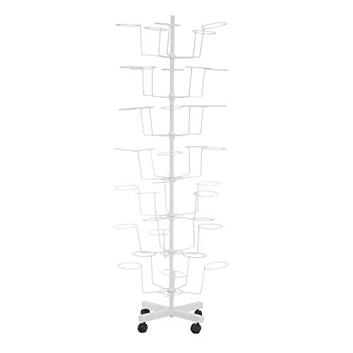 7 Tier 35 Hats Swivel Display Stand - Freestanding Headgear Wig Metal Adjustable Floor Standing Hat Rack - Removable 21X21X65