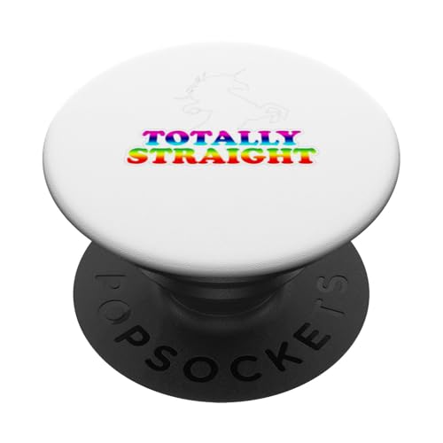 AW Fashions Totally Straight - Camiseta prémium del Orgullo Gay PopSockets PopGrip Adhesivo