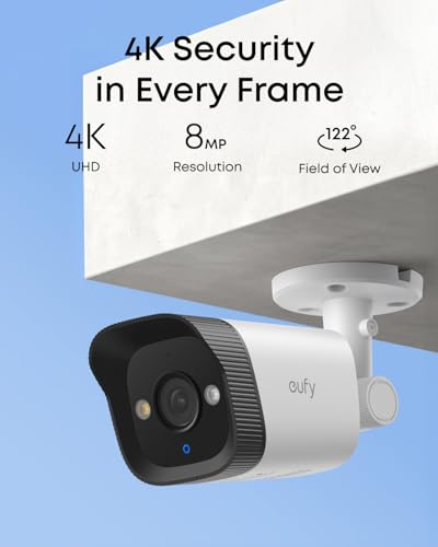Image of eufy PoE NVR Security System E40, 24 /7 Recording,Up to 16CH, 2TB HDD, 4 4K Bullet Cams, Wired Outdoor Cam, 4K UHD, 122 FOV, Color Night Vision, AI Detection, Red and Blue Strobe
