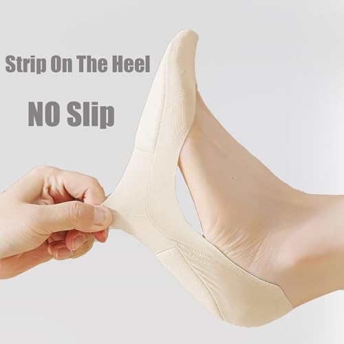 6 Pair Ultra Low Cut Invisible Womens No Show Socks With Padding For Flats Loafer, Size 5-7,8-10.5,11-13,3