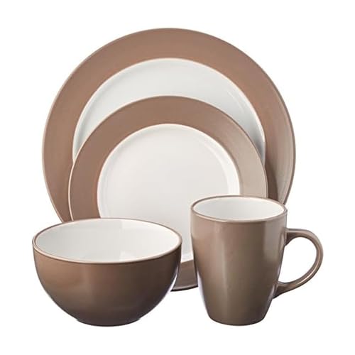 Pfaltzgraff Harmony Taupe 16-Piece Stoneware Dinnerware Set, Service for 4