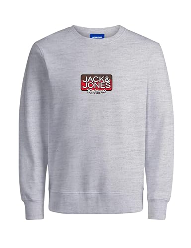 JACK & JONES JOREATON Sweat Crew Neck FST, Bright White/Detail:Melange,S – Ansicht 1