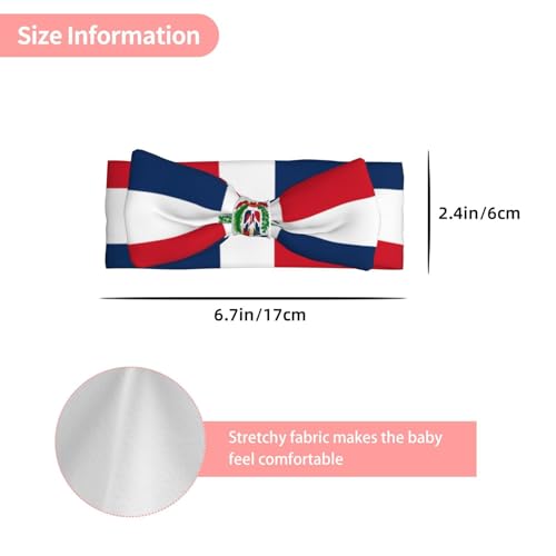 Dominican Republic Bow headband, children's elastic bow hair accessories, 0-6 months, hair bows for newborns, infants, toddlers3