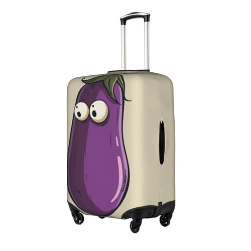 Cartoon Eggplant Print Suitcase Protector Dust-Proof Case Men Women Travel Fits 18-32 Inch Luggage2