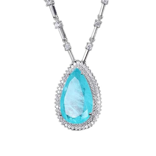 Collier tourmaline paraiba 15 * 25mm pour rayonner lors de vos soirées de mariage