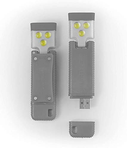 SmartFlare SwivelClip Mini LED Light Clip-On Ball Cap or Shirt Rechargeable Flashlight - Gray