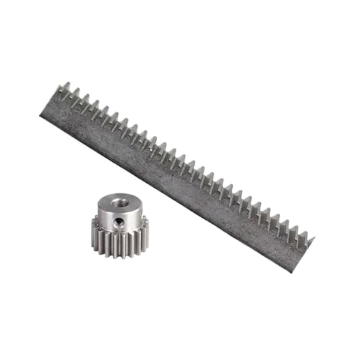 Crémaillère en acier 10x10x500 mm et son pignon métal 15 dents anti-glissement mécanique