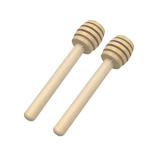 DECHOUS 50pcs Wooden Honey Dippers Mini Honey Dipper Honey Stir Sticks Honey Dispense Dipper Ferris Wheel Photo Frame Wood Wooden Jar Dipper Syrup Stirrer Solid Wood Milk re-usable