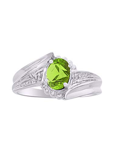 Bague péridot et diamant en argent et or jaune pour femme