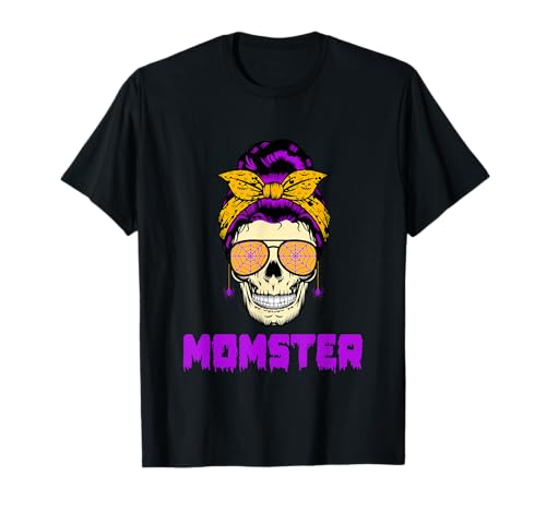 Funny Mom Monster Spooky Halloween Momster Skeleton T-Shirt