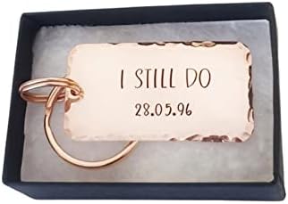 7th Anniversary Gift Copper Personalised Couples Keyring, I Still Do Keychain, Copper Gifts, Handmade
