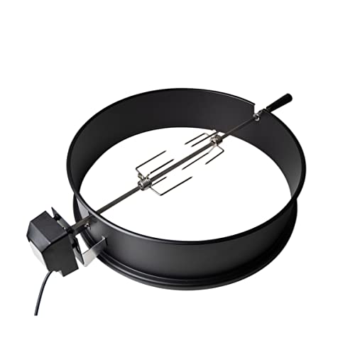 SANTOS motorisierter Edelstahl Drehspieß für Kugelgrill Ø57cm - schwarz - elektrische Kohlegrill-Rotisserie für den unkomplizierten Grillgenuss
