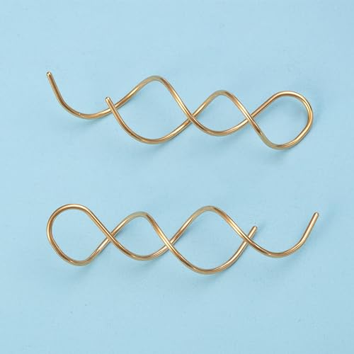 QIAOLEHUI Spiral Threader Stud Earrings for Women Handmade Twisted Spiral Stainless Steel Drop Dangle Earrings Jewelry Gift (Gold) by QIAOLEHUI - Used condition - Image 7