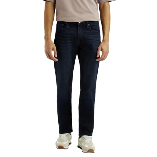 Image of Levi's Men's 513 Dark-Blue Slim Straight Fit Mid Rise Selvedge Jeans