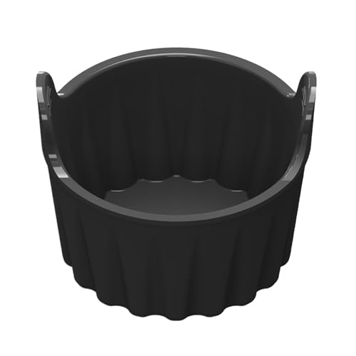 Uovo in silicone antiaderente rotondo antiaderente, per dessert nella ciotola del forno, adatto per padelle ad aria calda, forno a microonde Gjs101 (nero, taglia unica)